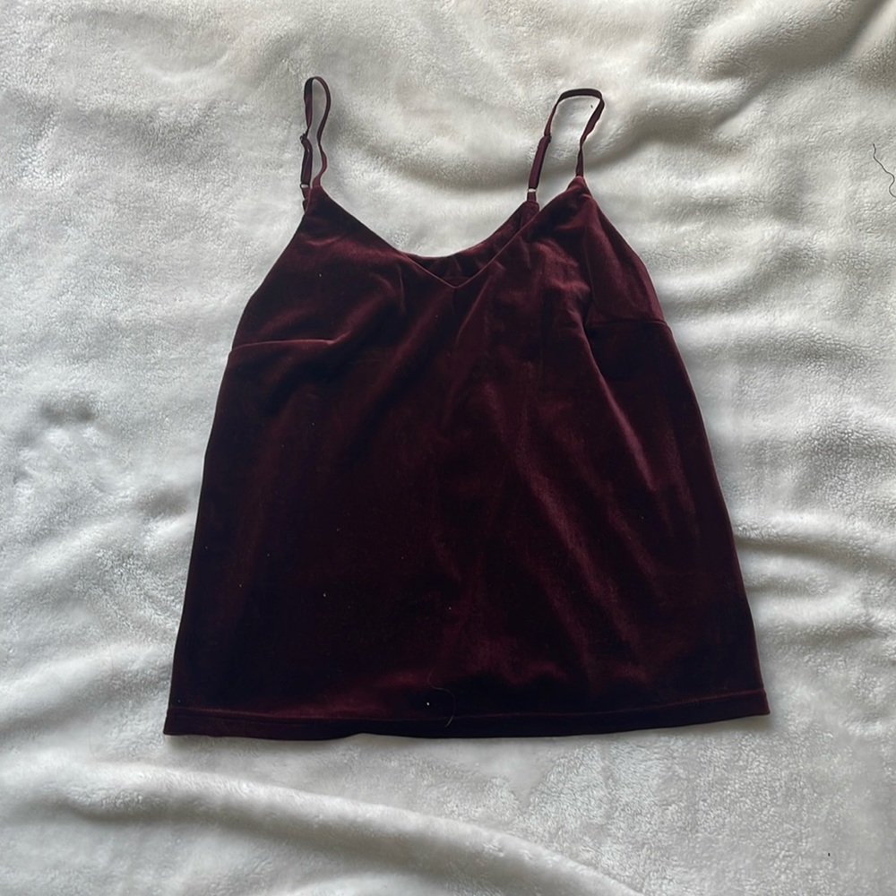 A New Day target brand red velvet tank top.
